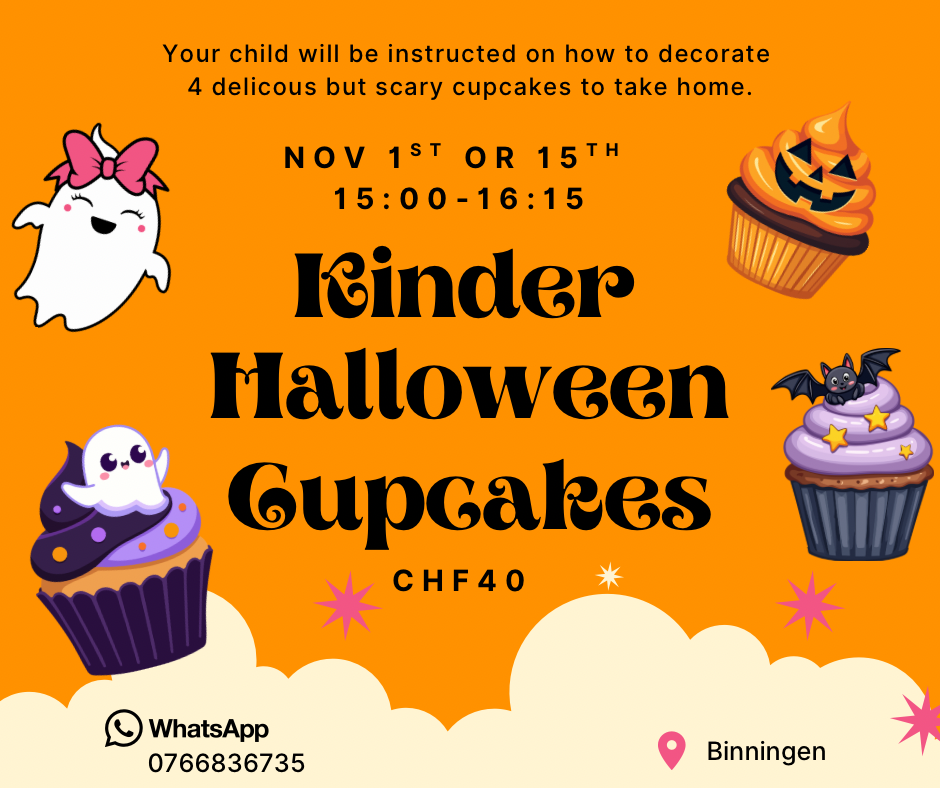 15th Nov - Kinder Halloween Cupcake dekorieren Binningen (15:00-16:15)